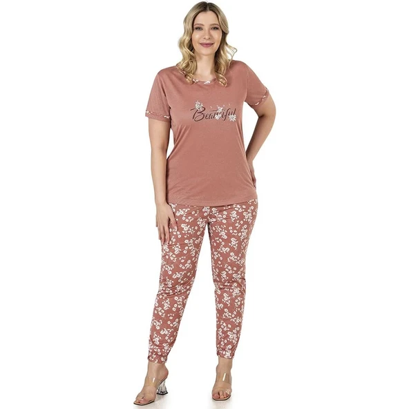 Dowry 08049 Kadın Yazlık Kısakol Büyük Beden Pijama Takım ürün görseli 1