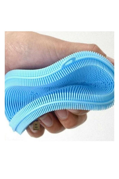 SİLİKON BULAŞIK SÜNGERİ TÜKENMEZ BULAŞIK YIKAMA SÜNGERİ TIRTIKLI FIRÇA LİLA MAVİ RENK 2 ADET - Resim 3