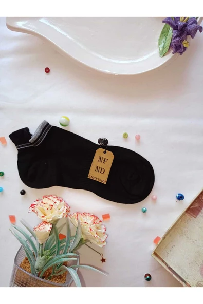 2 ÇİFT DİKİŞSİZ HEDİYE BAMBU PATİK ÇORAP TOPUK TAKVİYELİ ERKEK KADIN SIKMAYAN GRİ SİYAH 36-40 - Resim 6