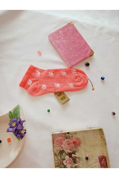 2 ÇİFT ÇORAP PAMUKLU BURUN DİKİŞSİZ YUMUŞAK KISA KONÇ DESENLİ KADIN PATİK ÇORABI 36-40 PEMBE BEYAZ - Resim 7