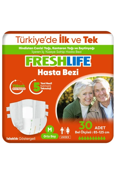 Freshlife Yetişkin Hasta Bezi M Beden 30 Adet ürün görseli 1