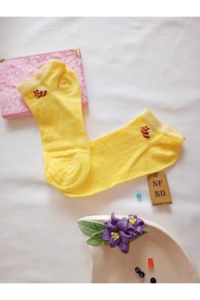 3 ÇİFT PATİK ÇORAP YUMUŞAK DİKİŞSİZ BURUN KADIN PAMUKLU KISA KONÇ DESENLİ ÇORABI 36-40 - Resim 6