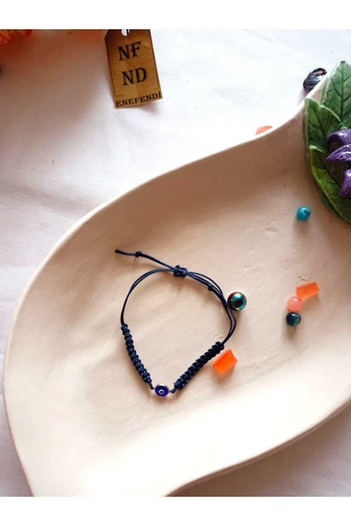 BİLEKLİK KARTLI NAZAR BONCUK HEDİYELİK MAKROME ÖRME ASANSÖRLÜ ŞANS BEREKET ARKADAŞ ÇOCUK BİLEKLİĞİ - Resim 3