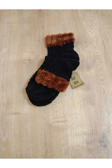 TAY TÜYÜ HAVLU PATİK ÇORAP KABARTMALI KOKULU YILBAŞI YUMUŞAK SÜSLÜ SİYAH KAHVE ÇORAP 36-40 - Resim 5