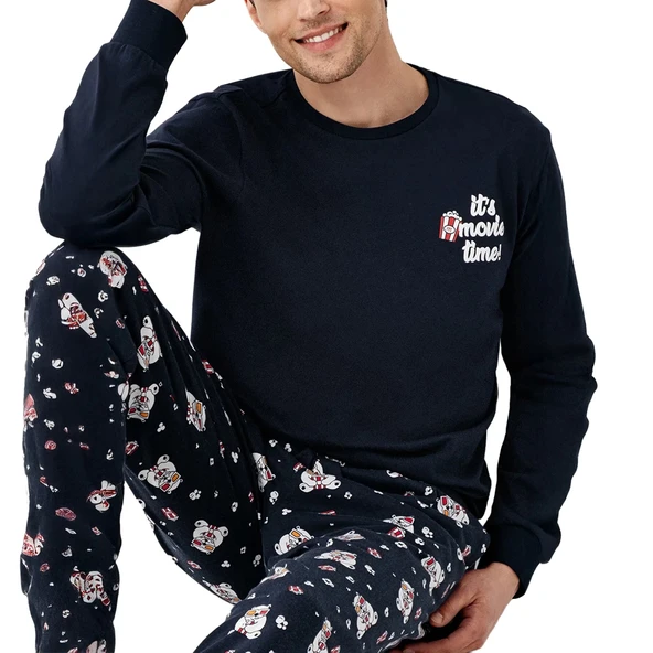 RolyPoly RP3676-S Baba Oğul Kışlık İkili Pijama Takım (Baba) - Resim 3