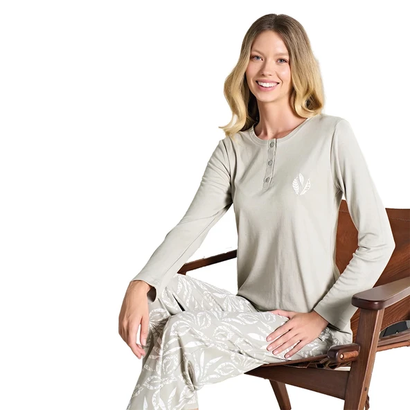 Over Sleep 3118 Kadın Büyük Beden Pijama Takımı ürün görseli 1