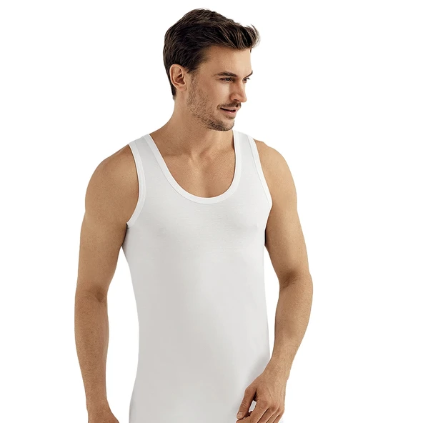 Şahinler E002 6lı Paket Erkek %100 Pamuk Beyaz Atlet XXXL ürün görseli 1