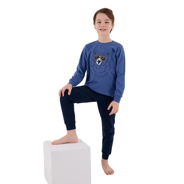 RolyPoly RP3659-G Erkek Garson Boy Çocuk Kışlık İkili Pijama Takım - Resim 2