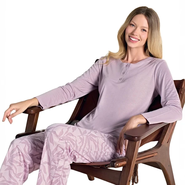 Over Sleep 3116 Kadın Melisa Büyük Beden Pijama Takımı ürün görseli 1