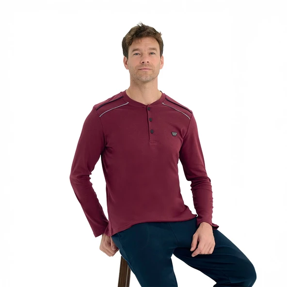 Over Sleep 2204 Erkek Kışlık Battal Interlok Pijam ürün görseli 1