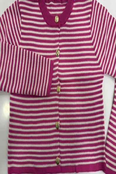 Hipatu İnce Çizgili Altın Düğme Hırka (1780) - Resim 2