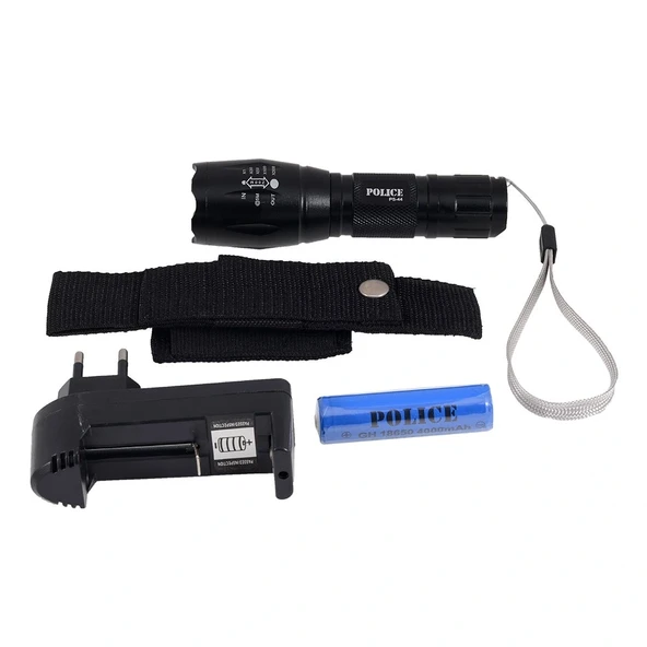 Police Ps-44 Cree T6 Led + Zoom Şarj Edilebilir El Feneri - Resim 3