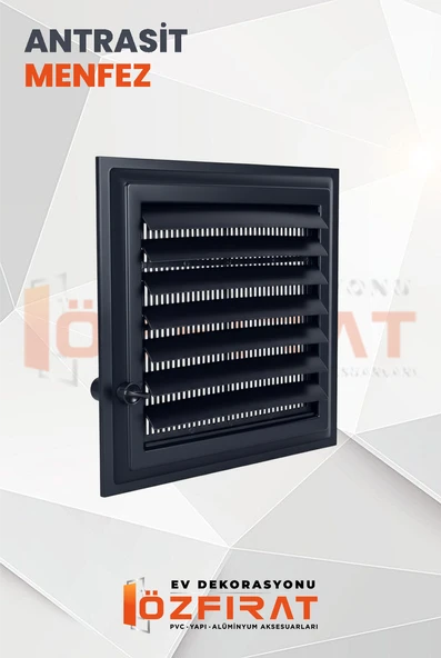 Menfez 30x30 CM / Banyo, Tuvalet - WC Havalandırma Menfezi / Plastik / Antrasit - Resim 2