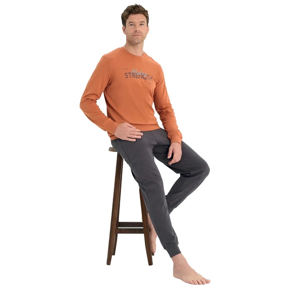 Over Sleep 2220 Erkek Kışlık Interlok Pijama Takım ürün görseli