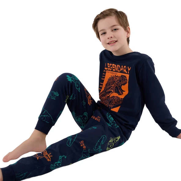 RolyPoly RP3671-2 Erkek Çocuk Kışlık İkili Pijama Takım - Resim 4