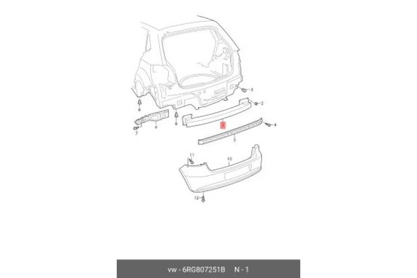 Vw Tampon Köpügü Arka - Tampon Köpügü Arka - Boem 6rg807251b ürün görseli 1