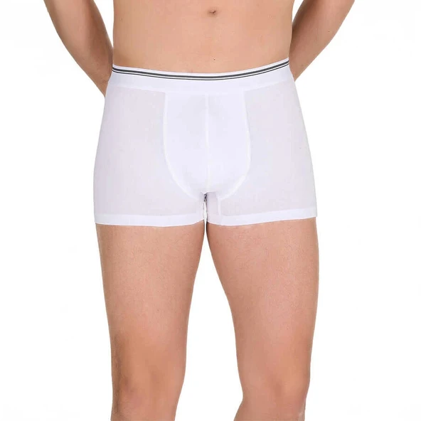 Berrak 1097 Erkek Likralı Boxer 3lü Paket Beyaz M ürün görseli 1