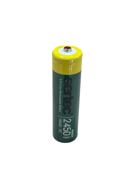 Sertec 18650 3.7V 2450 Mah 1C Li-ion Şarjlı Pil Başlı ürün görseli 1