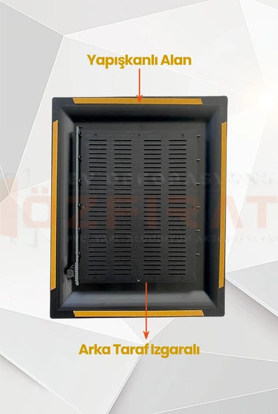 Menfez 25x45 CM / Banyo, Tuvalet - WC Havalandırma Menfezi / Plastik / Antrasit - Resim 3