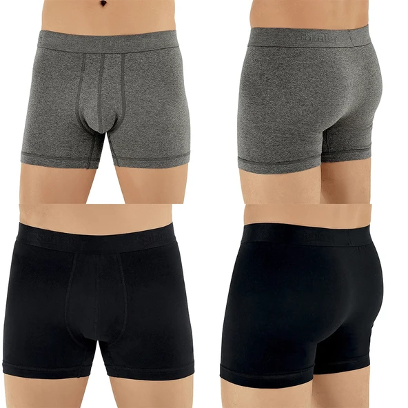 Şahinler E031 Erkek Likralı Boxer Külot 3Siyah-3Koyu Gri S ürün görseli 1