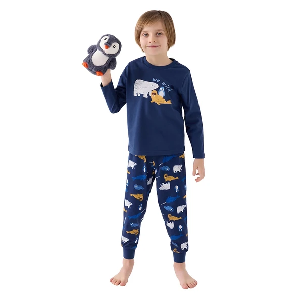 RolyPoly RP3420-2 Erkek Çocuk Kışlık İkili Pijama Takım - Resim 5