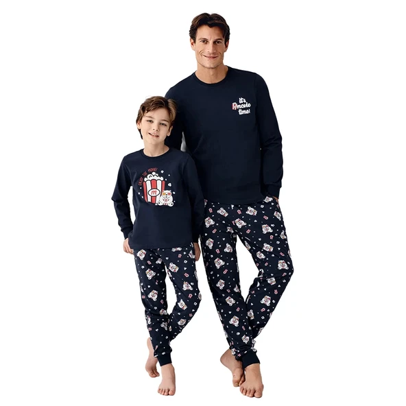 RolyPoly RP3676-S Baba Oğul Kışlık İkili Pijama Takım (Baba) - Resim 4