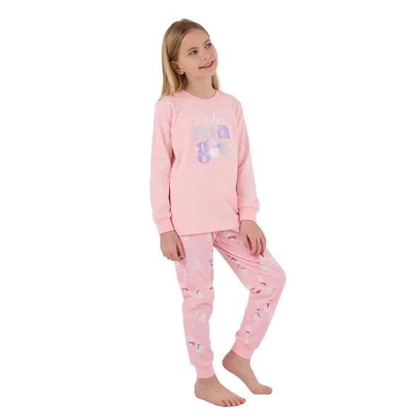 RolyPoly RP3712-G Kız Çocuk Garson Boy Kışlık İkili Pijama Takım - Resim 5