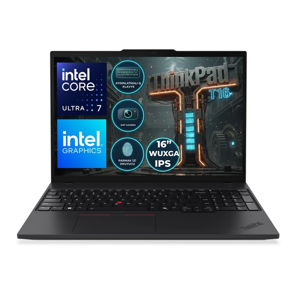 Lenovo ThinkPad T16 G4 Ultra 7 255U 32GB 1TB SSD 16" WUXGA W11P Notebook 21QFS2BHTX 015 ürün görseli 1