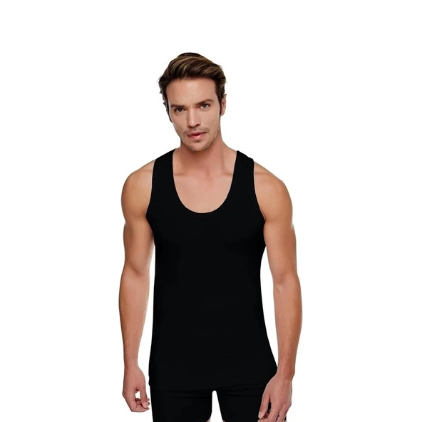 Tutku 102 Ribana Erkek Siyah Atlet XXL 3lü Paket ürün görseli 1