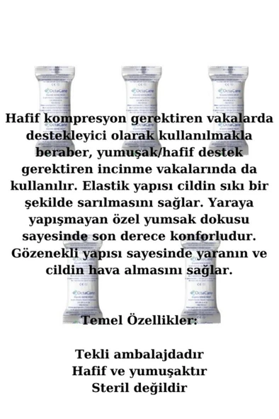 OctaCare Elastik Sargı Bezi 10CM X 4M 5 ADET - Resim 7