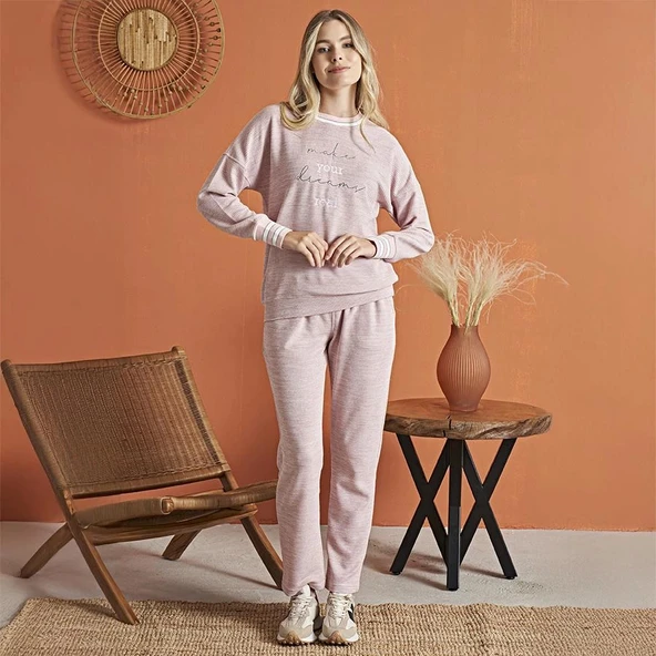 Poleren 8135 Kadın Kışlık Pijama Takım - Resim 3