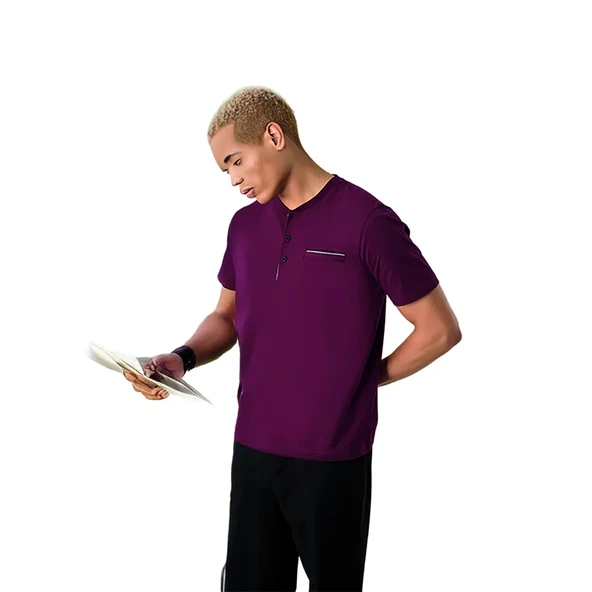 Elitepoint 1527 Erkek Kısa Kol Uzun Alt Yazlık Pijama Takımı - Resim 3