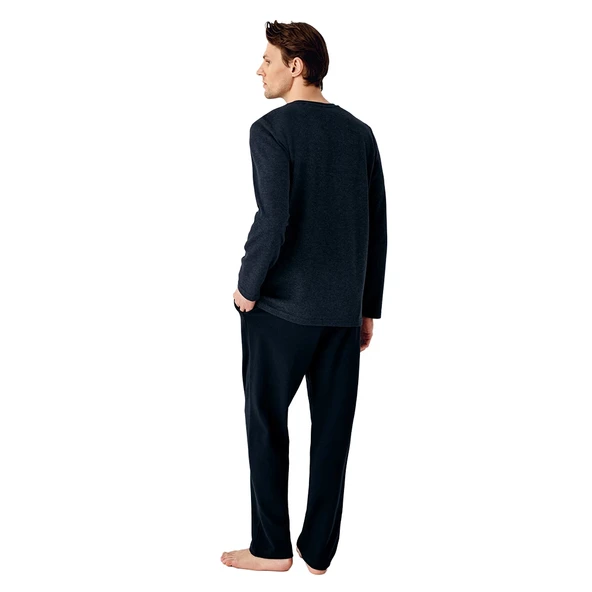 Arnetta AR3503-X Erkek Kışlık Büyük Beden İkili Pijama Takım - Resim 3