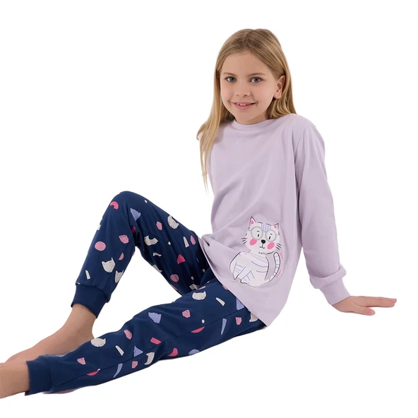 RolyPoly RP3697-G Kız Çocuk Garson Boy İkili Kışlık Pijama Takım - Resim 4