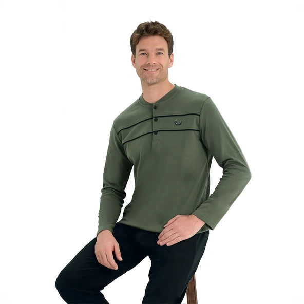 Over Sleep 2210 Erkek Kışlık Interlok Pijama Takım ürün görseli