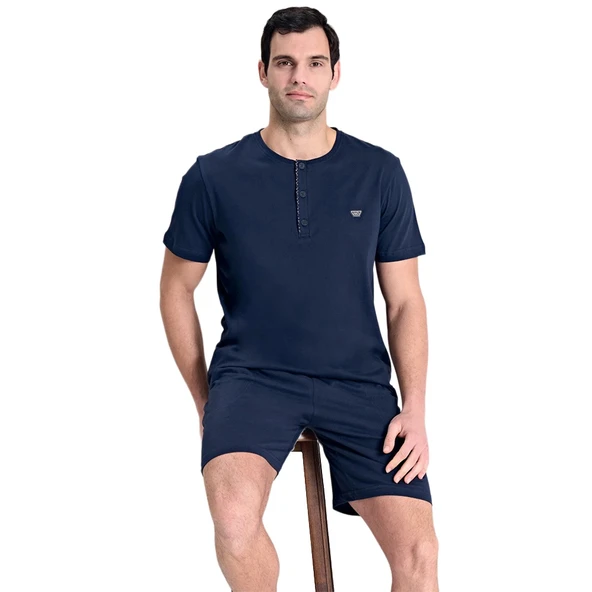 Over Sleep 1794 Erkek Yazlık Süprem Şortlu Kısa Kol Pijama Takım ürün görseli