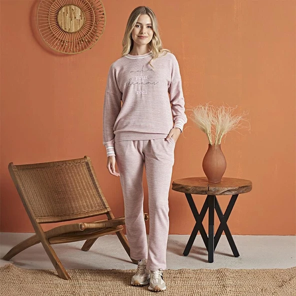 Poleren 8135 Kadın Kışlık Pijama Takım - Resim 4