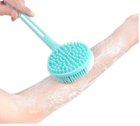 Çift Taraflı Silikon Uzun Saplı  Banyo Fırçası CM-331 - Resim 2