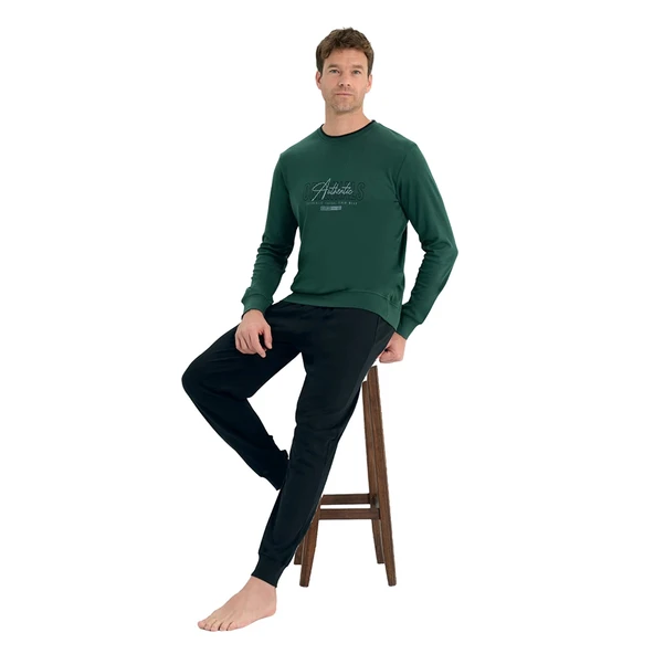 Over Sleep 2224 Erkek Kışlık Interlok Pijama Takım ürün görseli 1