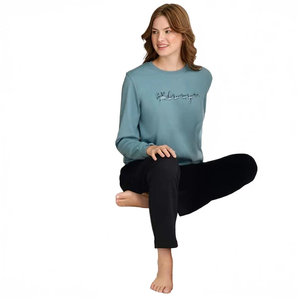 Rozalinda 3905 Kadın Kışlık O-Yaka Pijama Takım ürün görseli 1