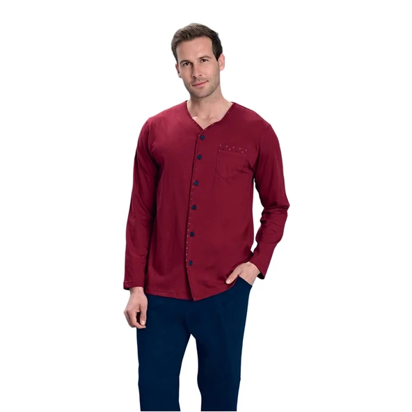 Over Sleep 2159 Erkek Büyük Beden Kışlık Yuvarlak Yaka Pijama Takım ürün görseli