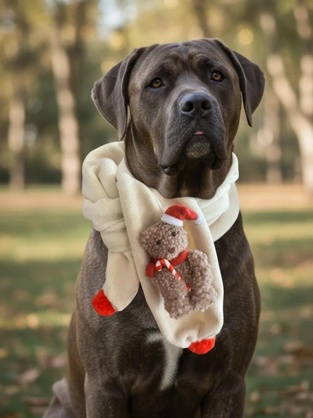 Teddy Santa Yılbaşı Köpek Atkısı | Polar Peluş Köpek Atkısı | Köpek Yılbaşı Aksesuarı | Orta ve Büyük Irklar İçin - Resim 4