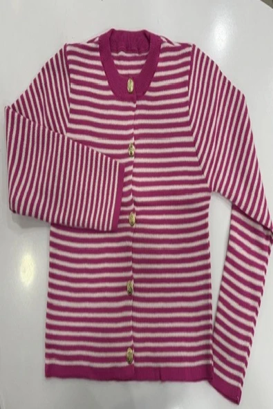 Hipatu İnce Çizgili Altın Düğme Hırka (1780) ürün görseli 1