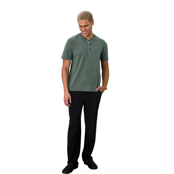 Elitepoint 1527 Erkek Kısa Kol Uzun Alt Yazlık Pijama Takımı - Resim 2