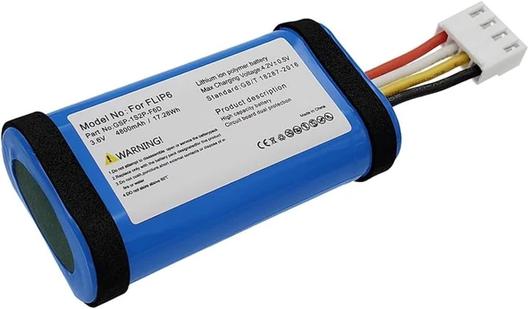 Sertec JBL Flip 6 uyumlu 3.7v 4800 mah Soketli Batarya ürün görseli 1