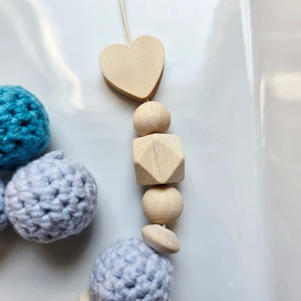 Hellemyst Kalpli Mavi Isimli Bebek Emzik Zinciri Askısı - Resim 2