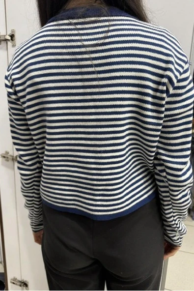 Hipatu İnce Çizgili Altın Düğme Hırka (1780) - Resim 4