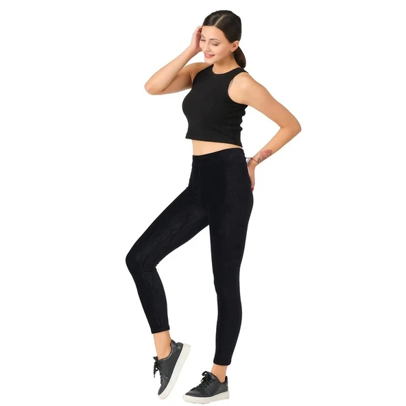 Vogsign 618 Kadın Kışlık İnce Fitilli Kadife Tayt - Resim 3