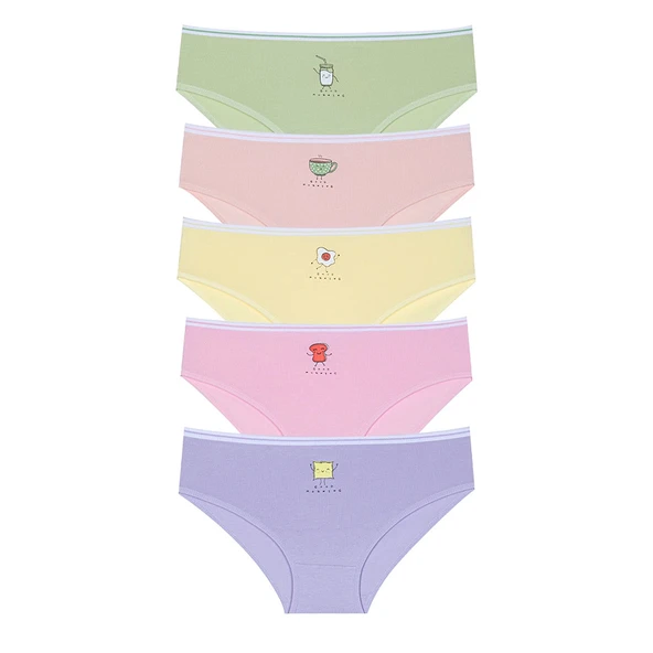 Berrak 6853 Kız Çocuk Karışık Renk Külot 5'li ürün görseli 1