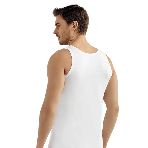 Şahinler E002-E005 6lı Paket Erkek Atlet %100 Pamuk 3Beyaz-3Siyah XXL - Resim 3